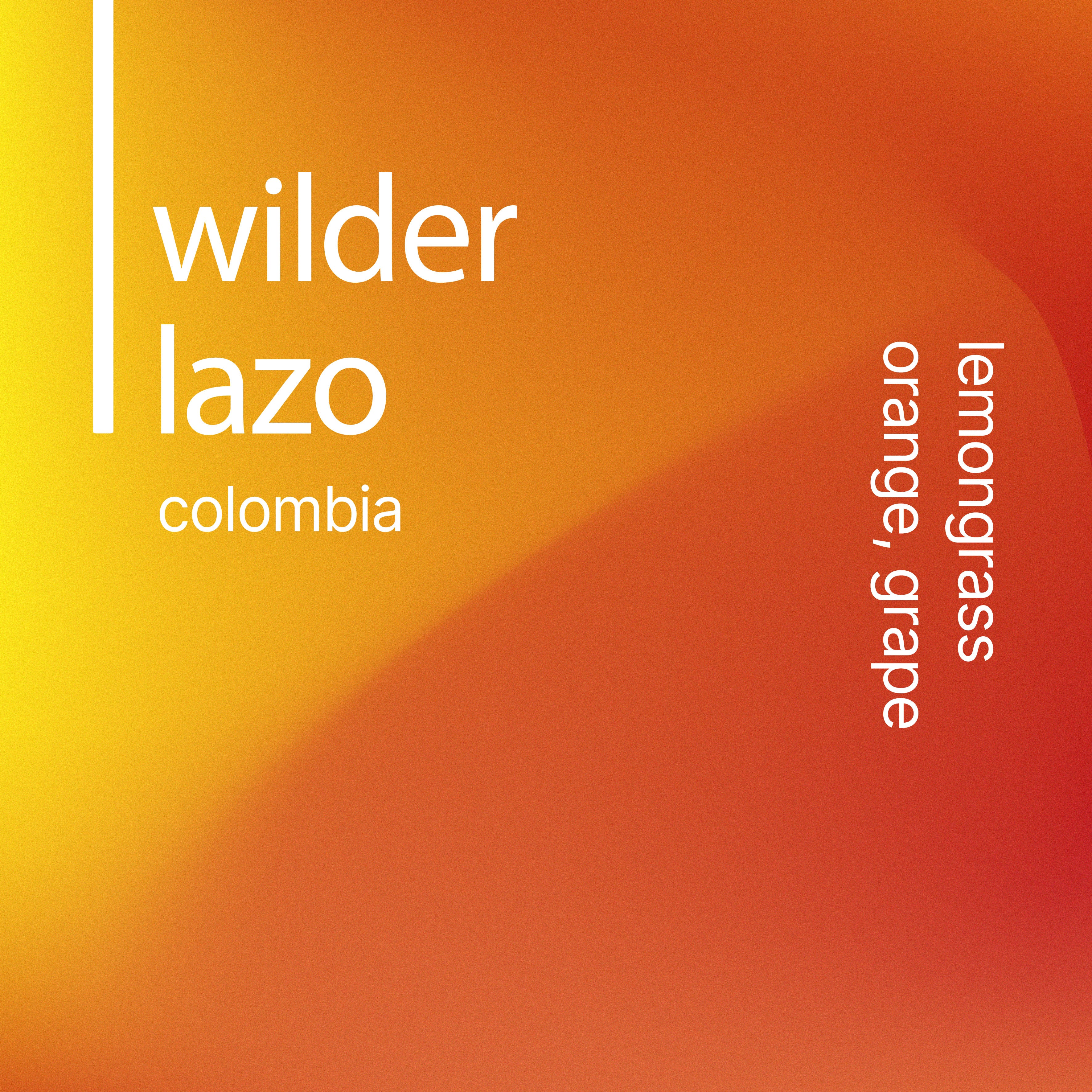 Wilder Lazo Colombia product packaging with a gradient orange and yellow background.