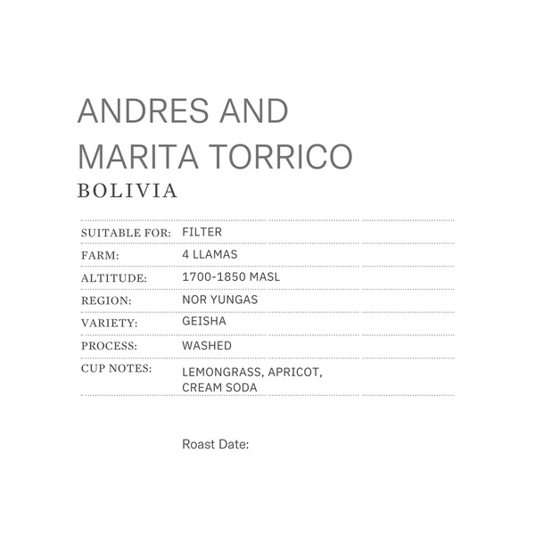 Andres & Martia Torrico - Geisha 250g